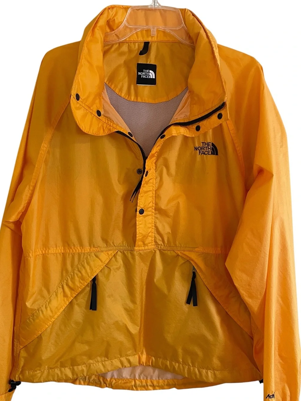VINTAGE THE NORTH FACE ACTIVENT YELLOW PULLOVER ANORAK JACKET WINDBREAKER
